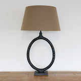 Forged Circular Lamp Base in Matt Black