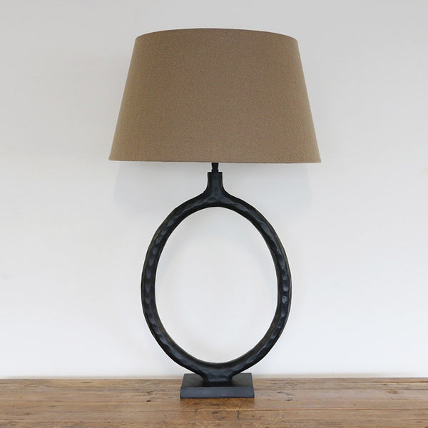 Forged Circular Lamp Base in Matt Black