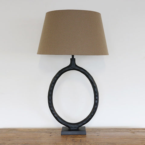 Forged Circular Lamp Base in Matt Black
