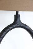 Forged Circular Lamp Base in Matt Black