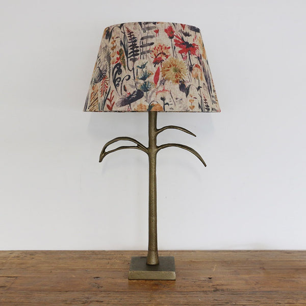 Leaf Sculpture Lamp Base in Antique Brass Finish