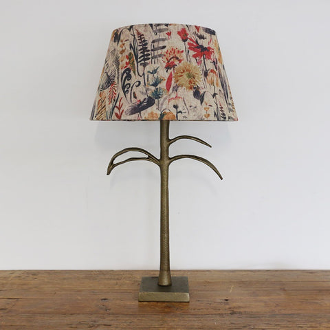 Leaf Sculpture Lamp Base in Antique Brass Finish