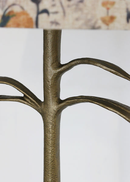 Leaf Sculpture Lamp Base in Antique Brass Finish