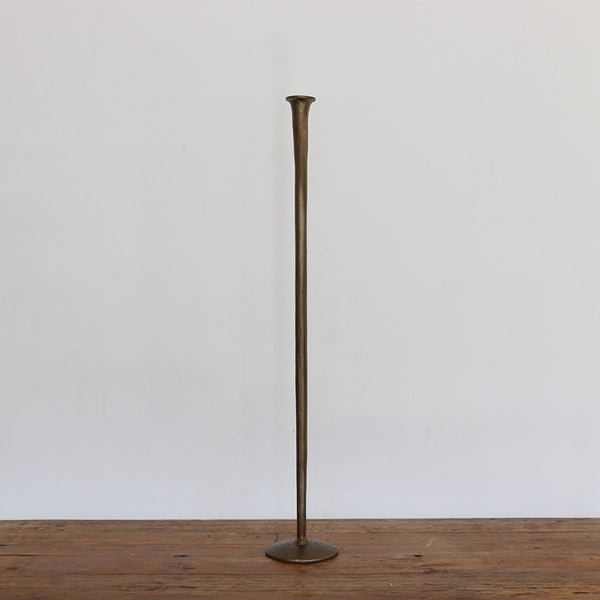 Forged Tall Candlestick in Antique Brass Finish