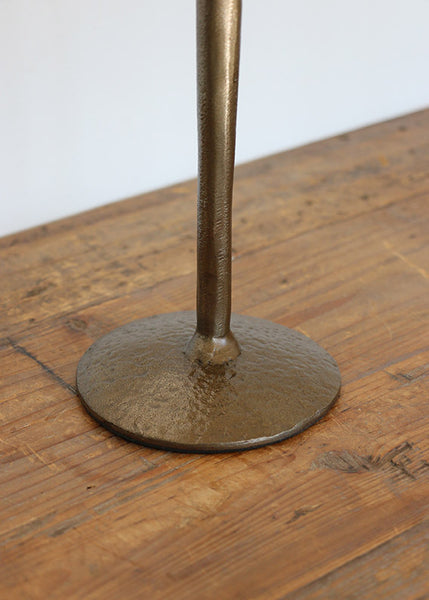 Forged Tall Candlestick in Antique Brass Finish