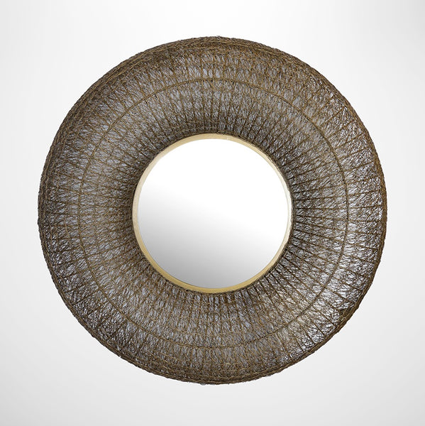 Eliza Woven Wire Mirror in Dark Antique Brass Finish