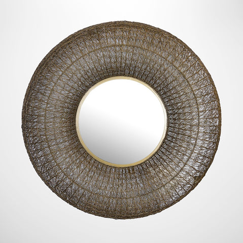 Eliza Woven Wire Mirror in Dark Antique Brass Finish