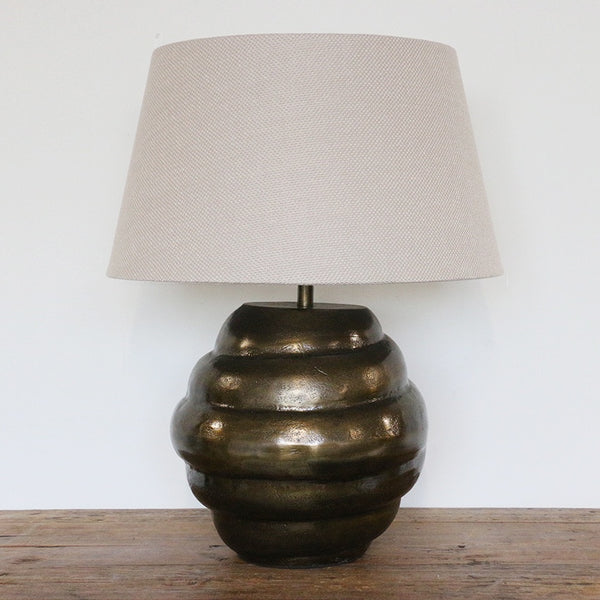 Bruno Layered Antique Brass Lamp Base