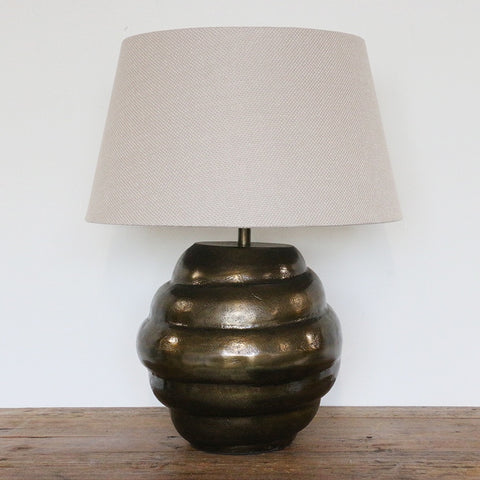 Bruno Layered Antique Brass Lamp Base