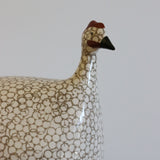 Ceramiques De Lussan Guinea Fowl in White Spotted Grey - Large