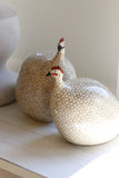 Ceramiques De Lussan Guinea Fowl in White Spotted Grey - Large