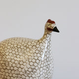 Ceramiques De Lussan Guinea Fowl in White Spotted Grey - Medium