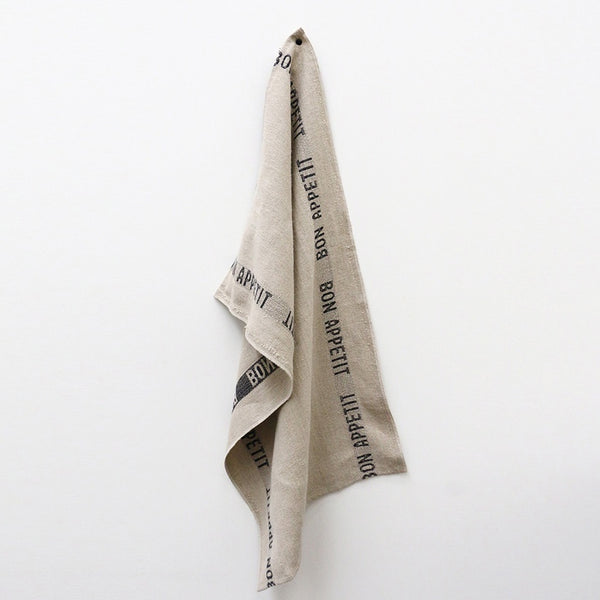 French Bon Appetit Tea Towel in Black