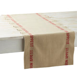 French Linen Bon Appetit Table Runner in Red