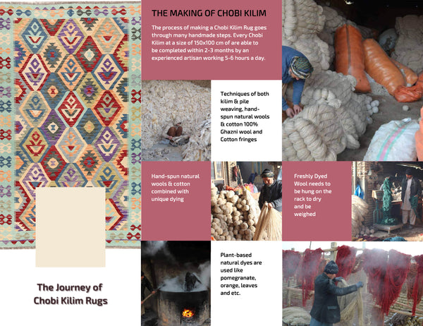Hand Knotted Afghan Kilim Rug B 120 X 80cm