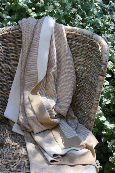 Clyde Caramel & Ivory Throw Boucle Weave