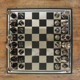 Luxor Chess Set in Black & Nickel