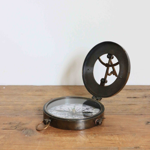 Sundial with Compass in Two Toned Antique Finish