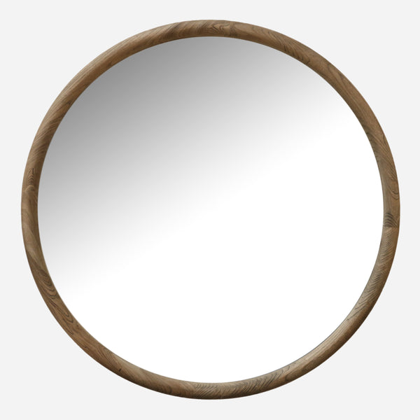 Riviera Round Mirror in Natural Elm