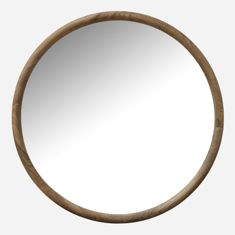 Riviera Round Mirror in Natural Elm