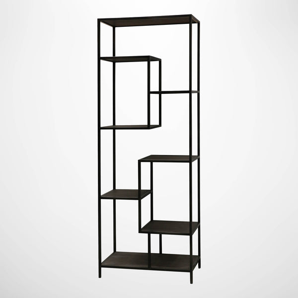 Brooklyn Steel & Oak Offset Bookcase
