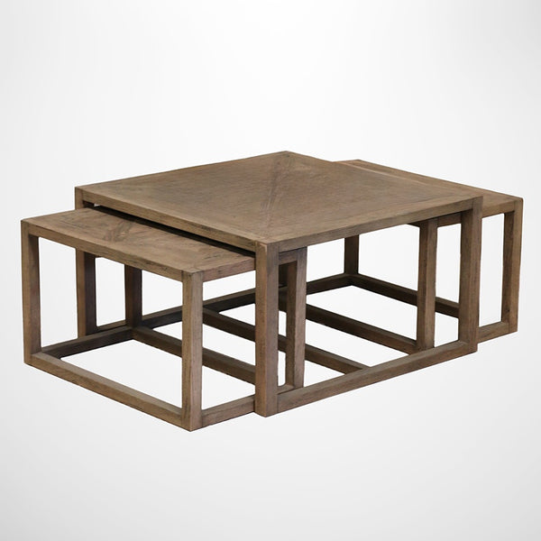 Omaha Natural Oak Coffee Tables Nest of 3