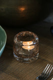 Amber Glass Candle Holder