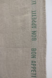 French Linen Bon Appetit Table Runner in Olive Green