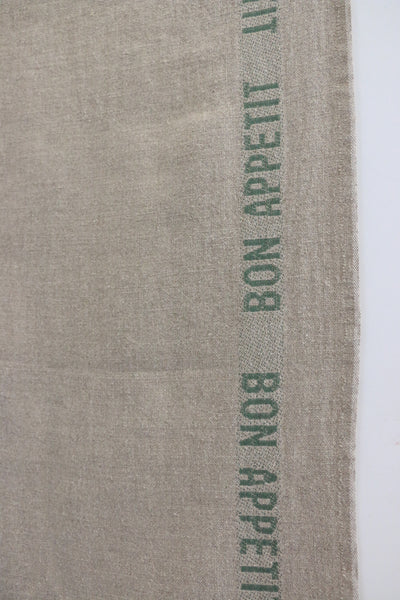 French Linen Bon Appetit Table Runner in Olive Green