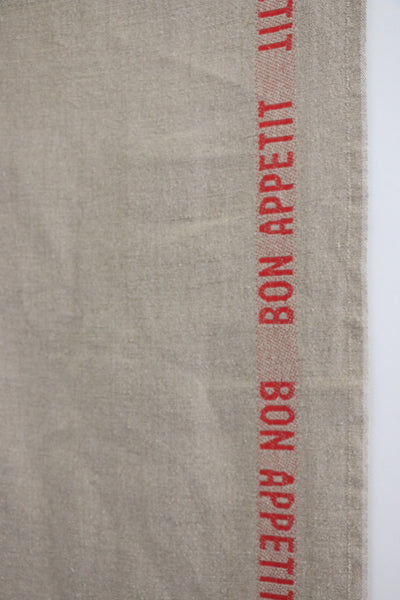 French Linen Bon Appetit Table Runner in Red