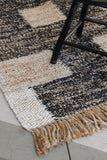 Black & Natural Geometric Block Rug 240 x 150