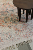 Kashan Style Stonewashed Rug in Apricot Verde 180 x 120
