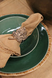 Feuille Napkin Ring in Antique Brass Finish