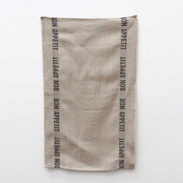 French Bon Appetit Tea Towel in Black