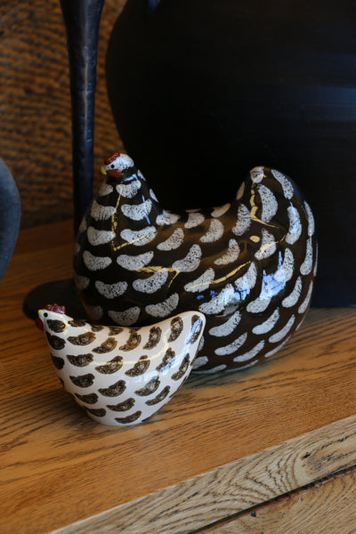 Ceramiques De Lussan Pullet in White with black Specks - Small