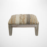 Calypso Stool in Woven Jute & Cotton