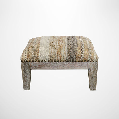 Calypso Stool in Woven Jute & Cotton