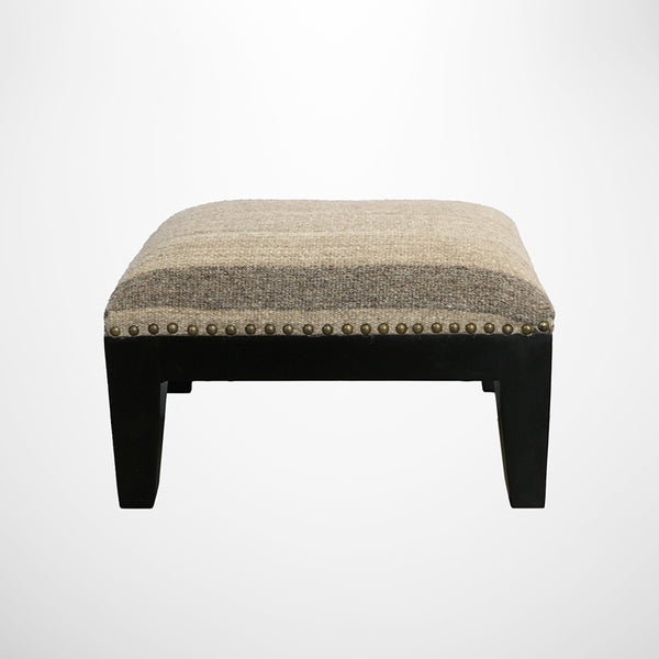 Tribal Foot Stool with  Black Legs