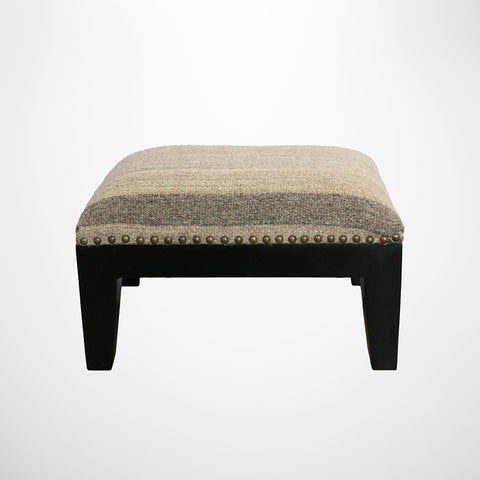 Tribal Foot Stool with  Black Legs