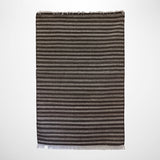 Wool Striped Rug in Chocolate Ecru 180 x 120