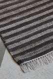 Wool Striped Rug in Chocolate Ecru 180 x 120