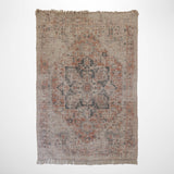 Kashan Style Stonewashed Rug in Apricot Verde 180 x 120