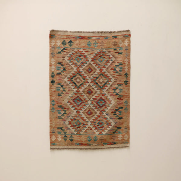 Hand Knotted Afghan Kilim Rug | Mansoor | 83 x 123