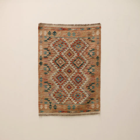 Hand Knotted Afghan Kilim Rug | Mansoor | 83 x 123