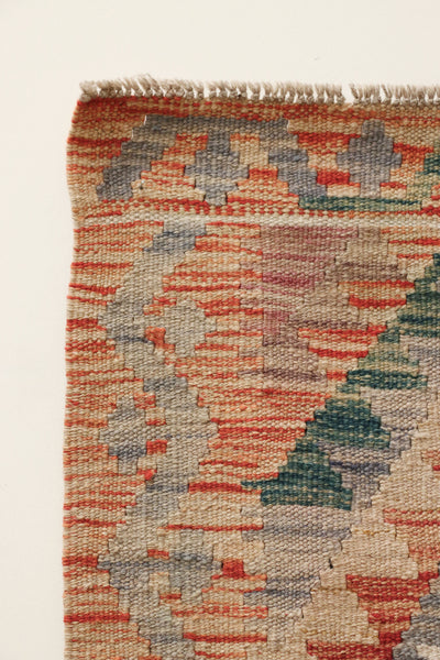 Hand Knotted Afghan Kilim Rug | Veeda | 82 x 123