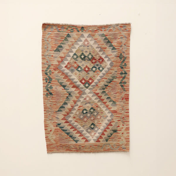 Hand Knotted Afghan Kilim Rug | Veeda | 82 x 123