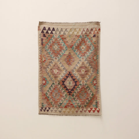 Hand Knotted Afghan Kilim Rug | Hesther | 83 x 125