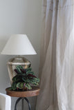 Litchfield Lamp in Antique Silver Finish with Brass Strips