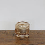 Amber Glass Candle Holder
