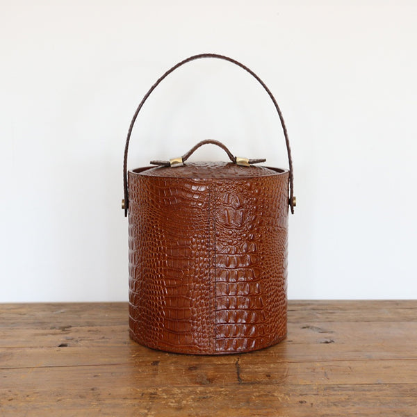 Croco Ice Bucket with Leather